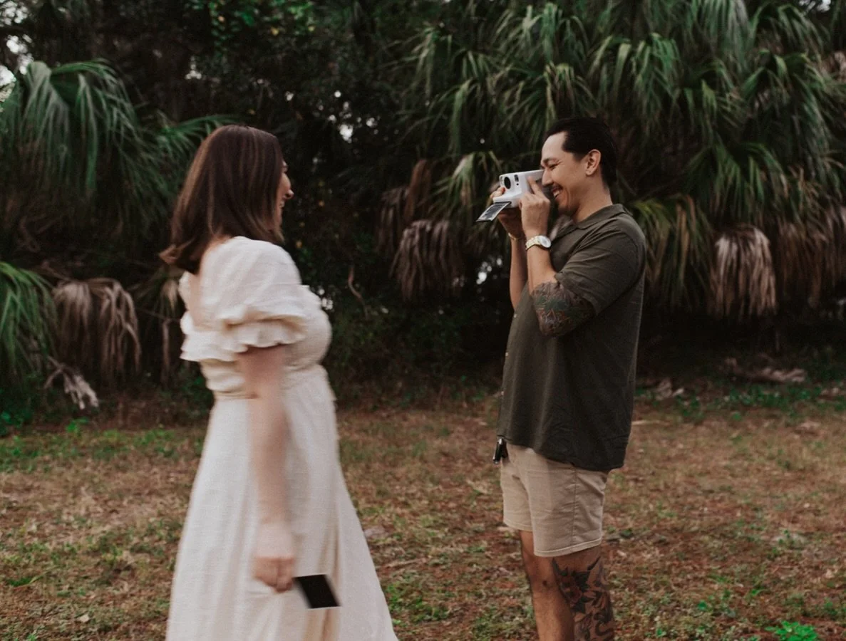 I vote everyone brings a Polaroid camera with them everywhere so you always have moments captured. Especially during an engagement session. 🤍
