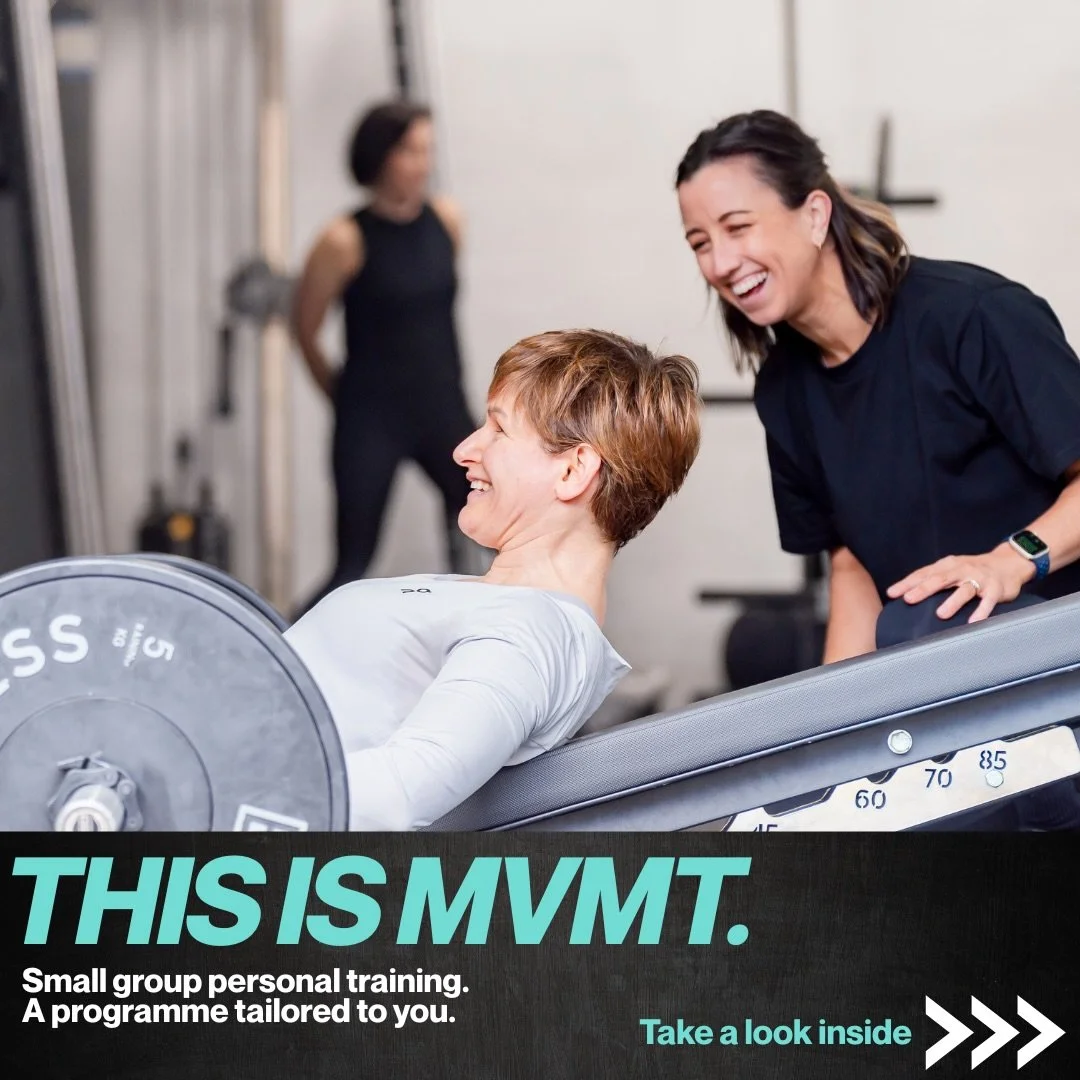 This is MVMT. Training built around you in Brighton.  
Small group personal training with your own training programme, tailored to your goals and delivered through our app. 
Follow your individual plan while training alongside others, with a coach gu