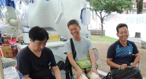 왼쪽부터 류동인, 박철주, 이재동 농민이다.