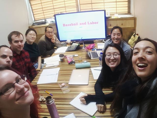 Our monthly editing team meeting and current affairs presentation group. This month we discussed #laborunion #womensrights #Korea #workerssafety 월례 교열팀 모임과 정세모임 이번모임에는 #노동조합 #여성인권 #노동자안전에 대해서 토론했어요!