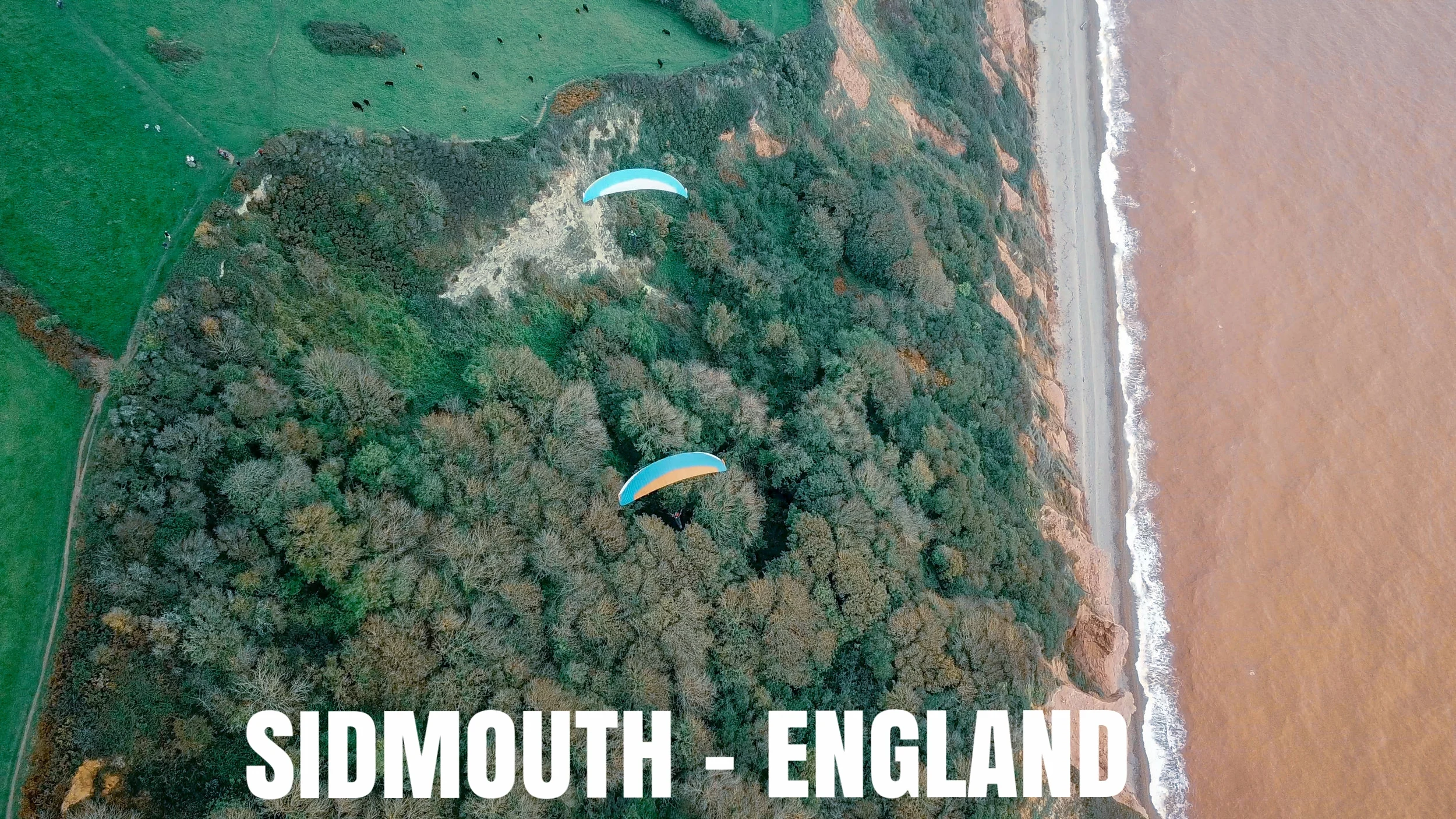 Drone Footage of paragliding in Sidmouth, Devon