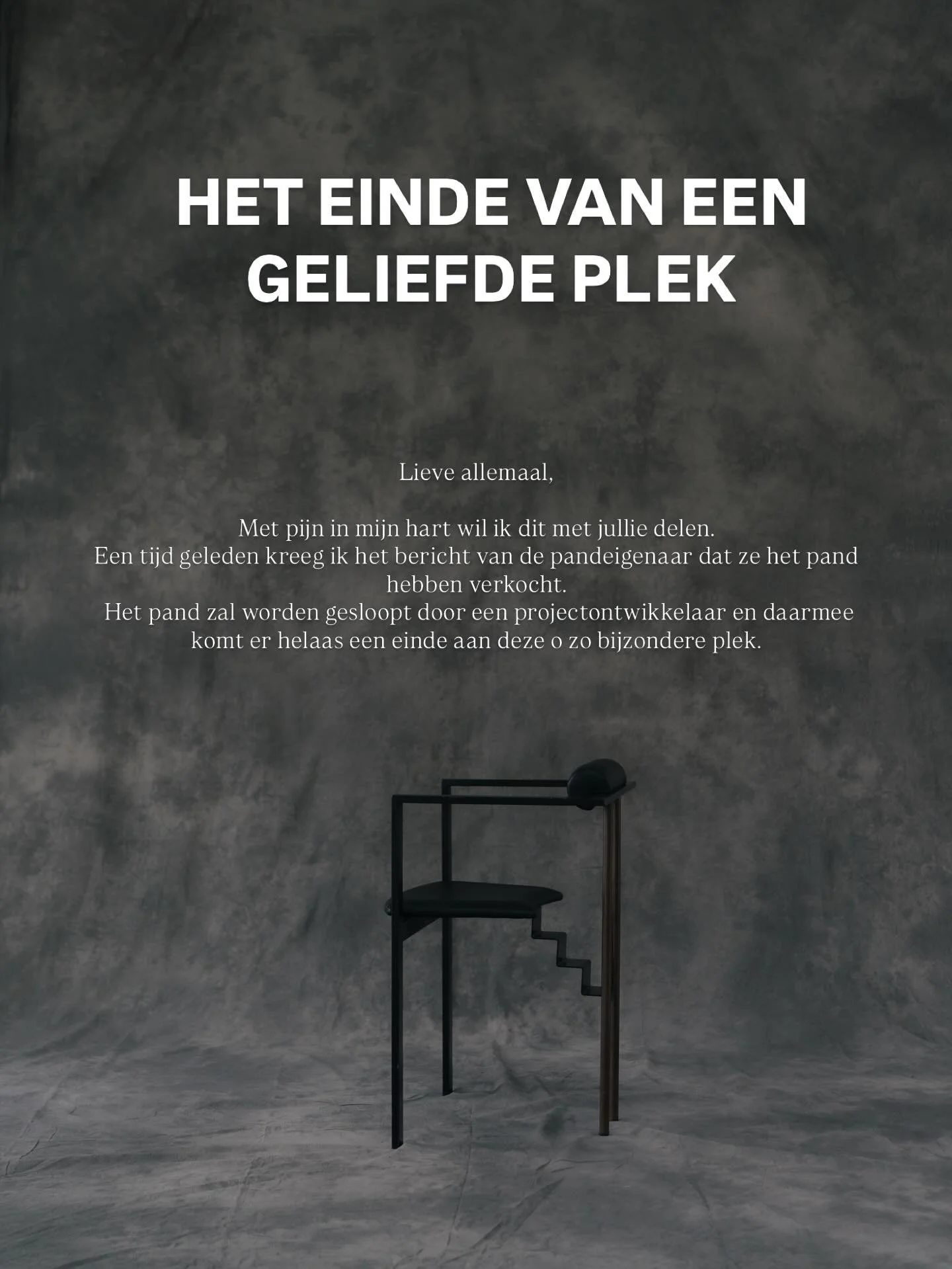 Het einde van een hoofdstuk... 💔 Komen jullie nog eens langs? Tot 22 mei is de space geopend voor boekingen en de gallery is vanaf 13 maart iedere vrijdag geopend van 10.00-17.00.

We gaan deze plek zo missen en jullie ook!! Maar we hebben nog heel 