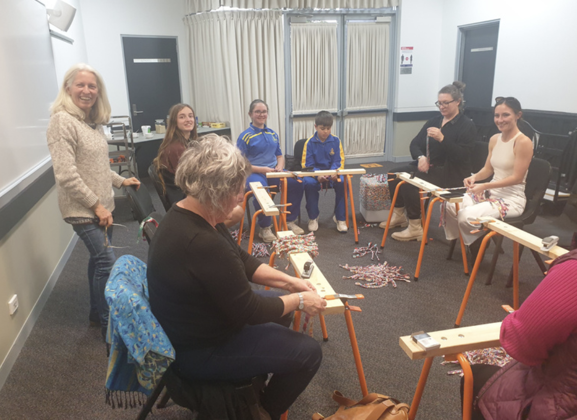 Talking with ribbon participants