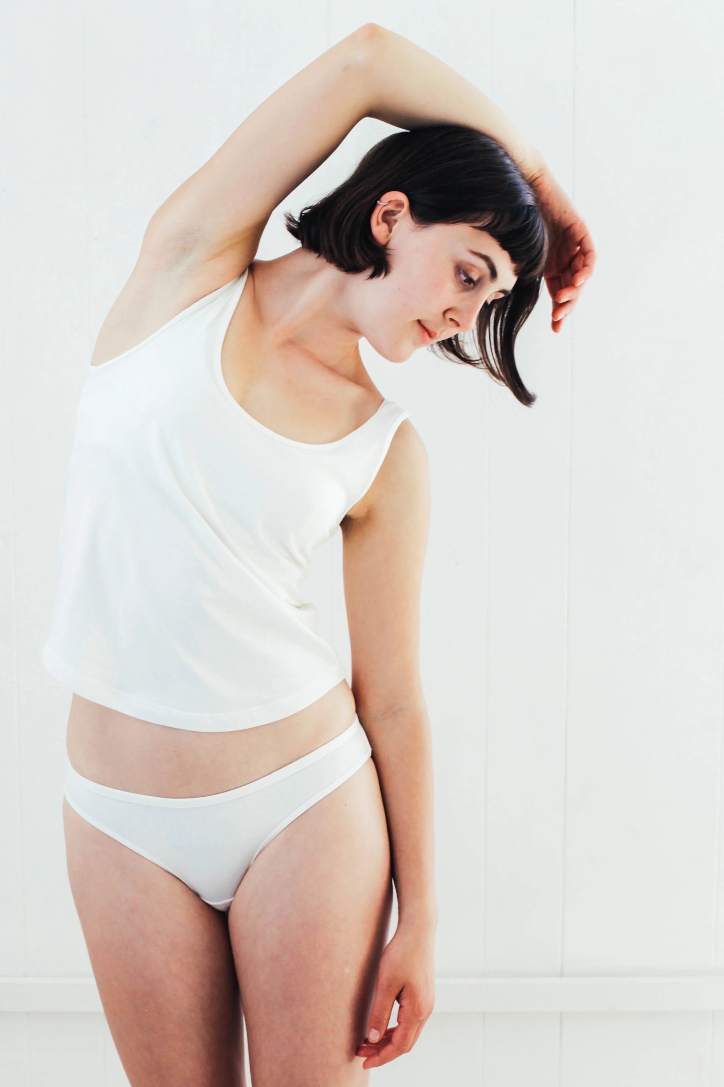 Womens white vest organic