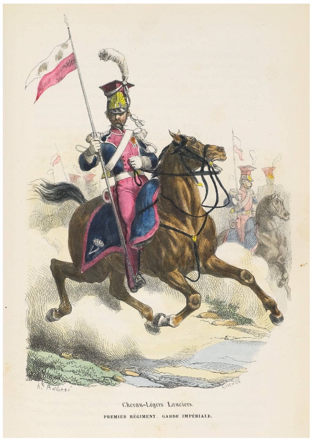  The second edition from 1843 [no. 390] with 44 coloured plates as well as a watercolour by Bellangé, and the watercolour model for the book’s frontispiece 