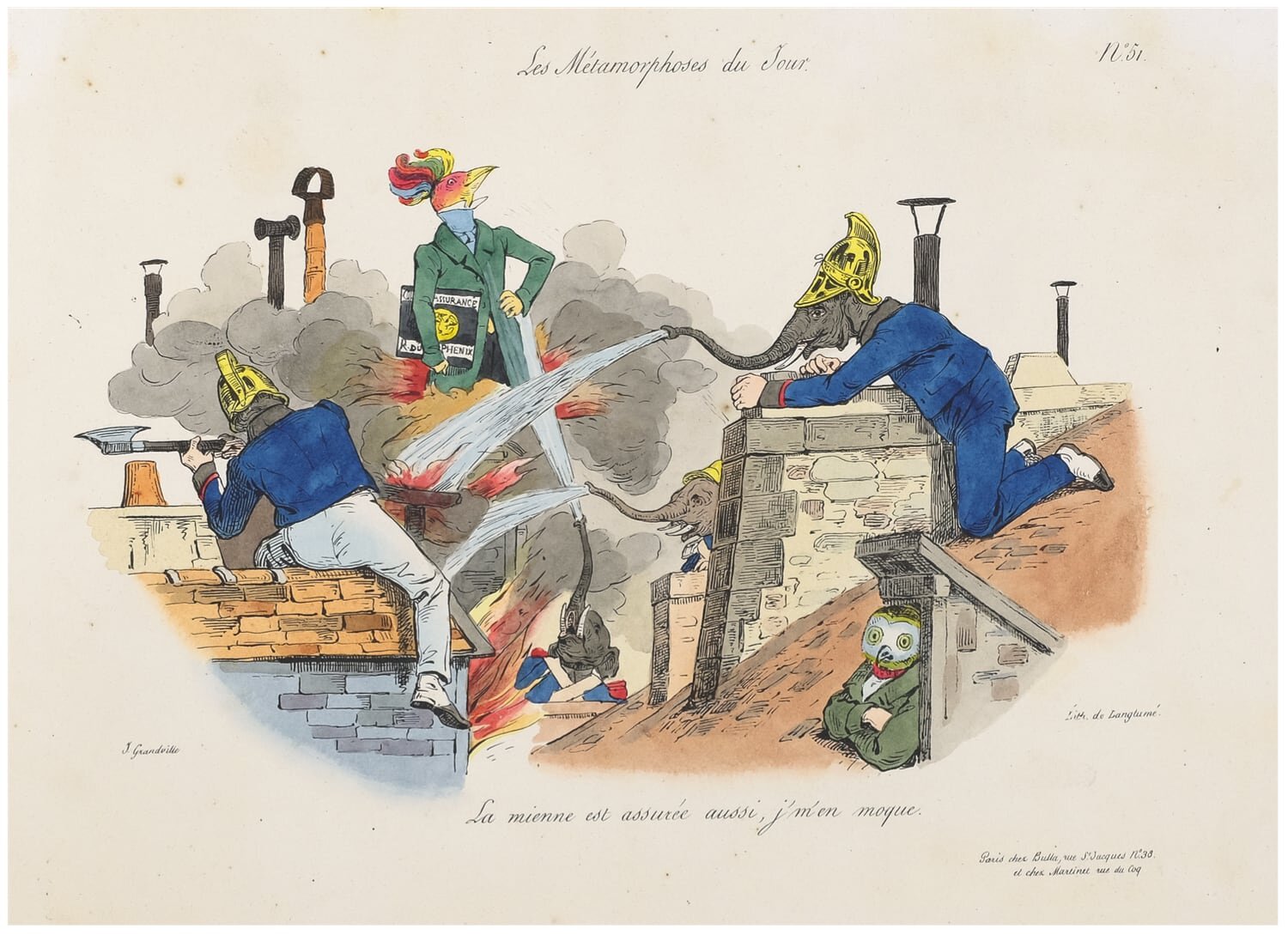  An uncut, hand-coloured copy of  Les Métamorphoses du jour  in a contemporary binding by Thouvenin [no. 279] 