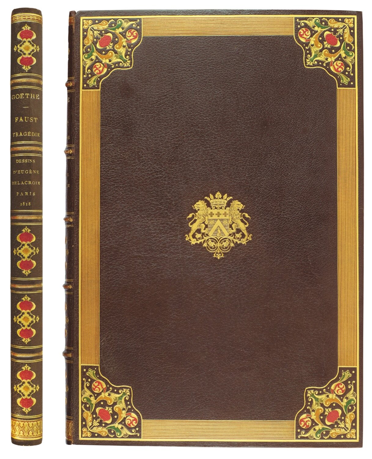  A rare copy with plates on a variety of tinted China paper in a variety of tints, in a mosaic binding by Dunezat [no. 267] 