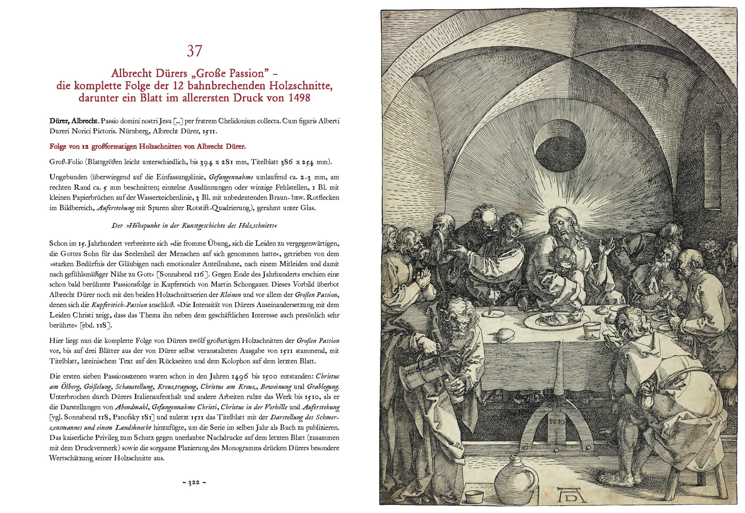 Large Passion by Albrecht Duerer 12 woodcuts printed between 1498 and 1511