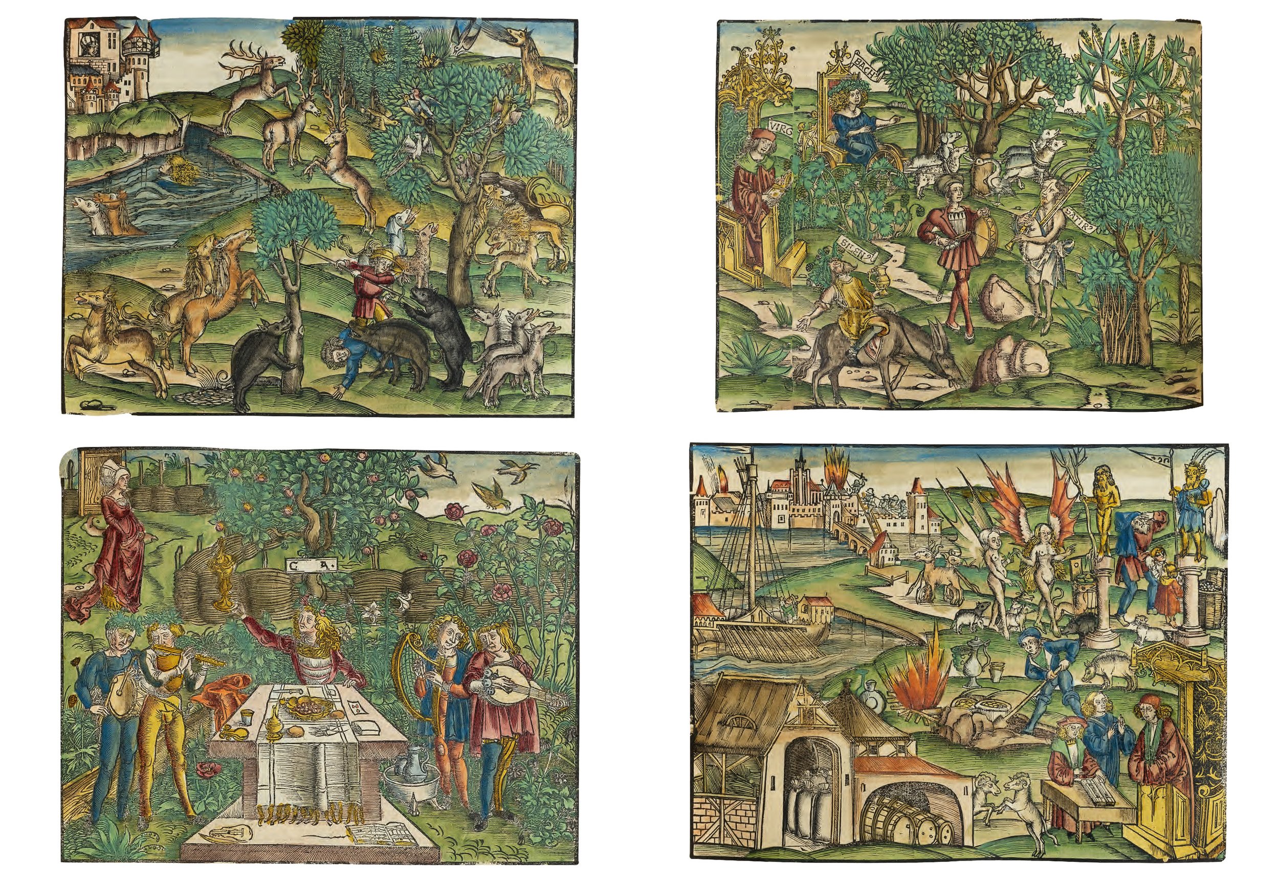 Vergil's works of 1517 with 200 originally coloured woodcuts