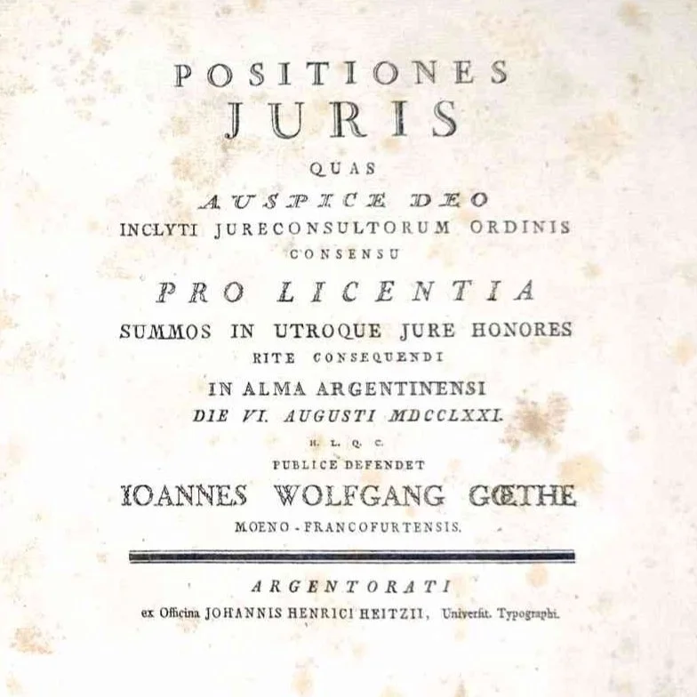 Goethe’s Dissertation: By far the rarest of all his First Editions – Unique Copy: uncut and unopened