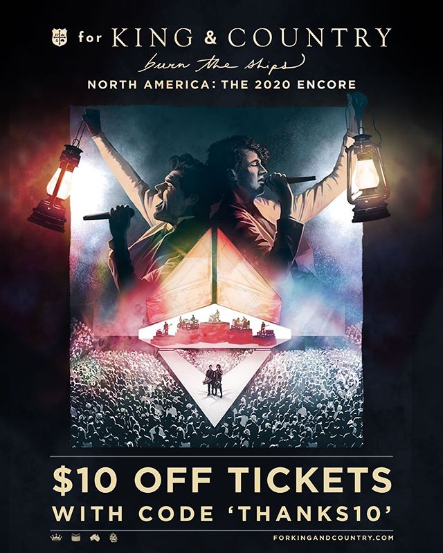 Save $10 on select tickets ONLY until 11:59PM on Monday, December 2, 2019. Use promo code: THANKS10 on the ticketing page before you select your seats. .
.
.
#forkingandcountry #christian #christianmusic #christianconcert #oilpalace #oilpalacetylertx