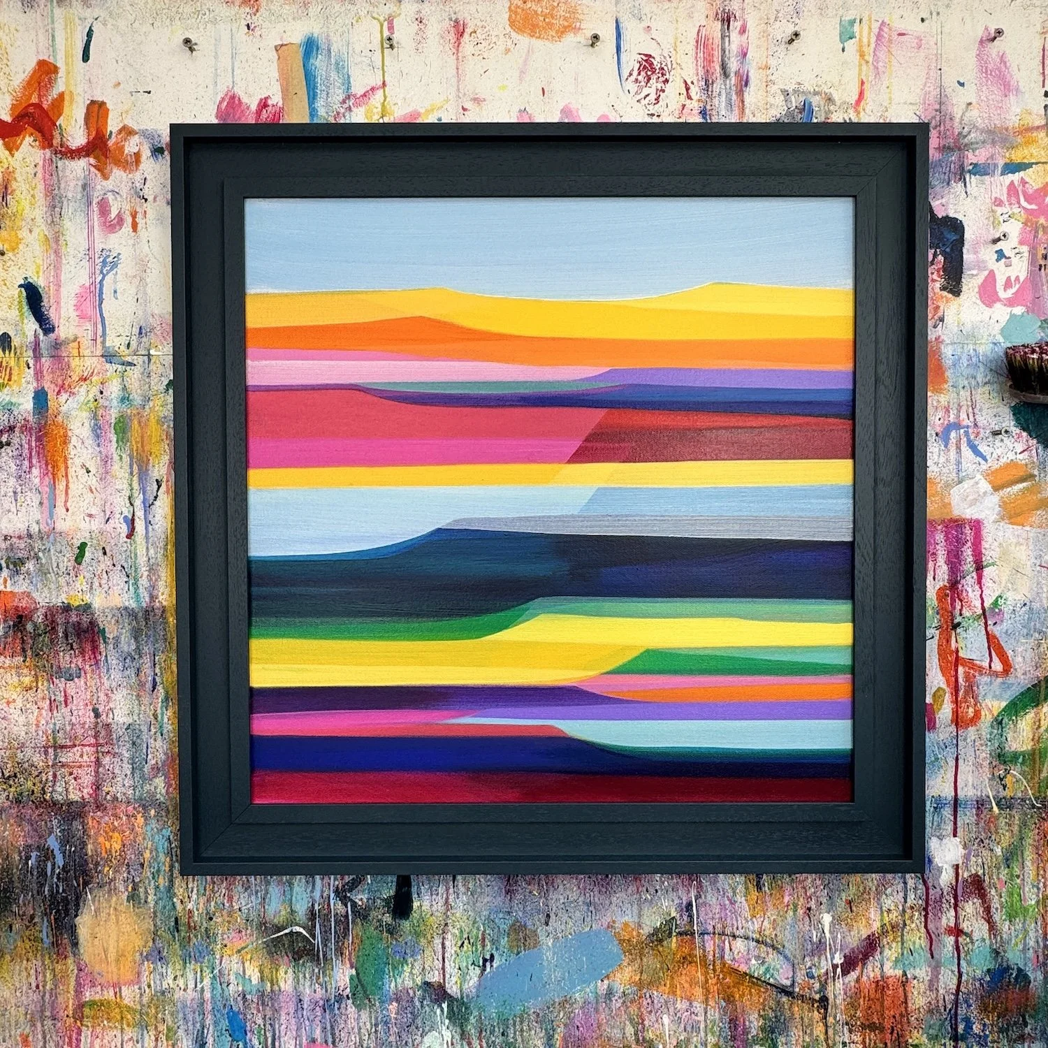 Contemporary abstract landscape of Sussex countryside with undulating hills