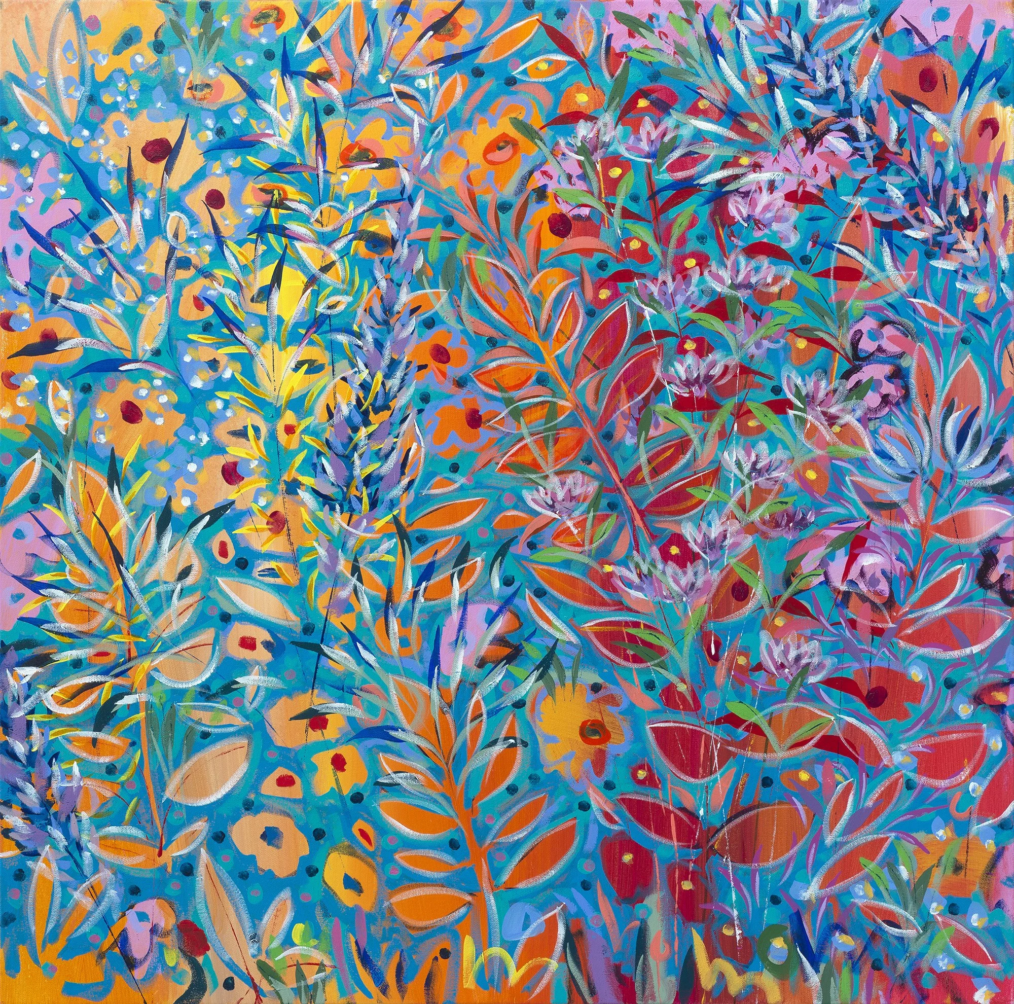 Joyful Floral Original Painting by Faye Bridgwater