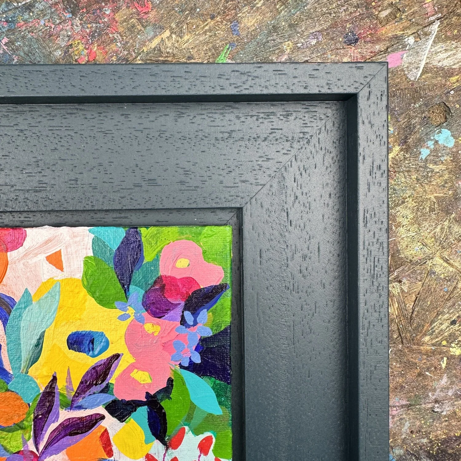Bright wall art by contemporary British artist Faye Bridgwater