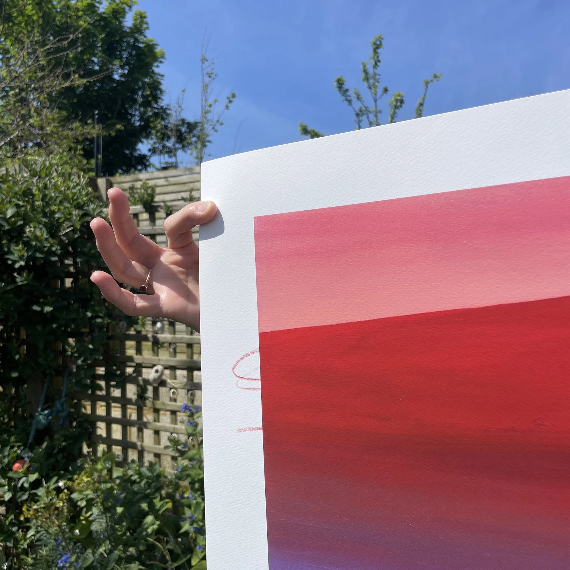 Abstract fine art landscape print with bold expressive brush marks, ideal for contemporary living spaces