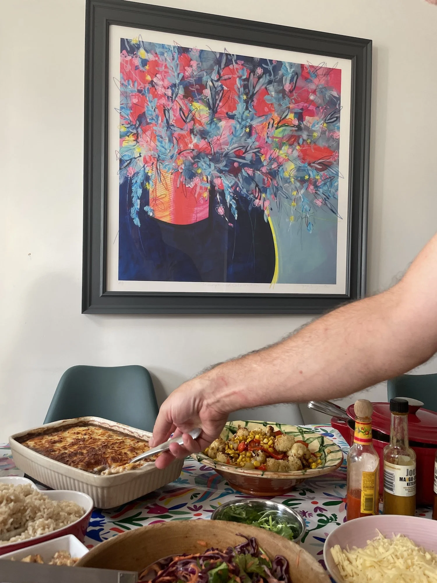 Aromatic Melody limited edition print by Faye Bridgwater, framed and bringing character to a room