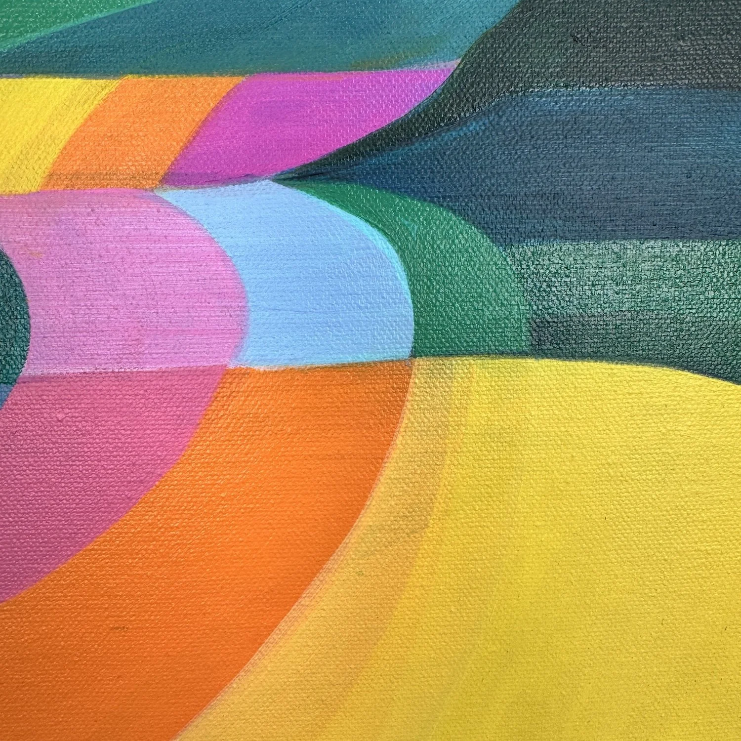 Close-up of layered warm tones in abstract landscape