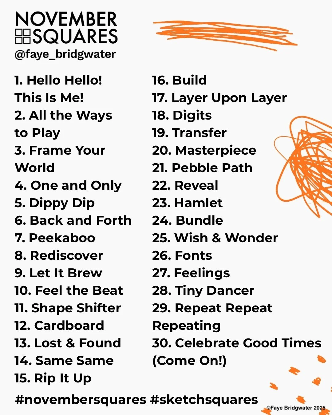 Ta-dah! The November Squares prompts and PDF pack are here!