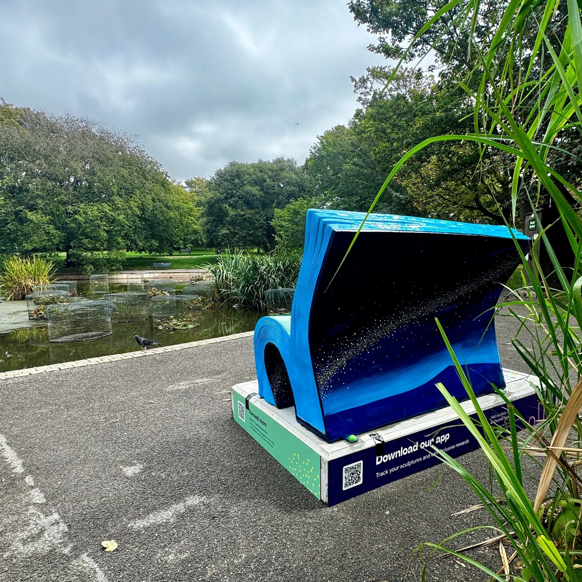 Back views of the completed Brighton Skies BookBench