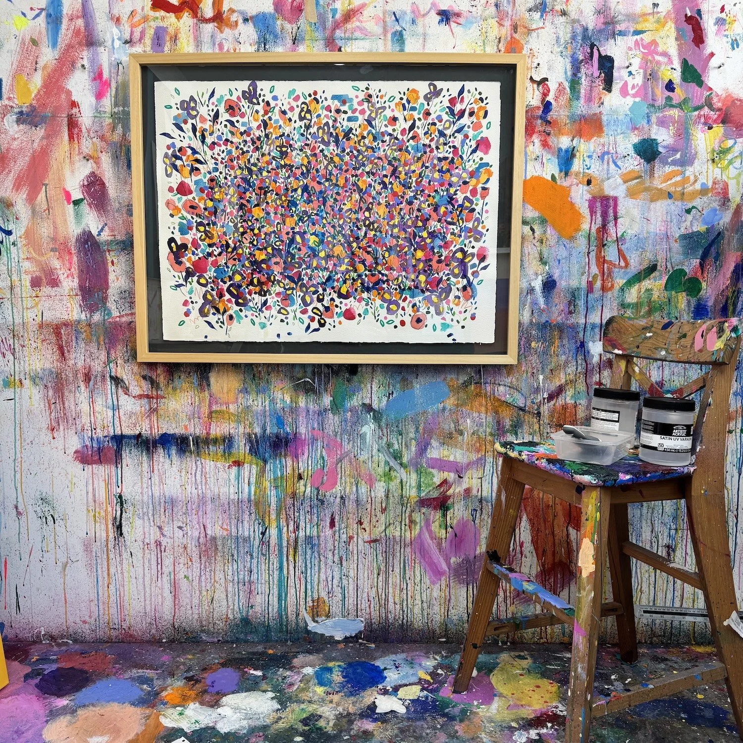 Statement floral artwork to brighten a modern interior
