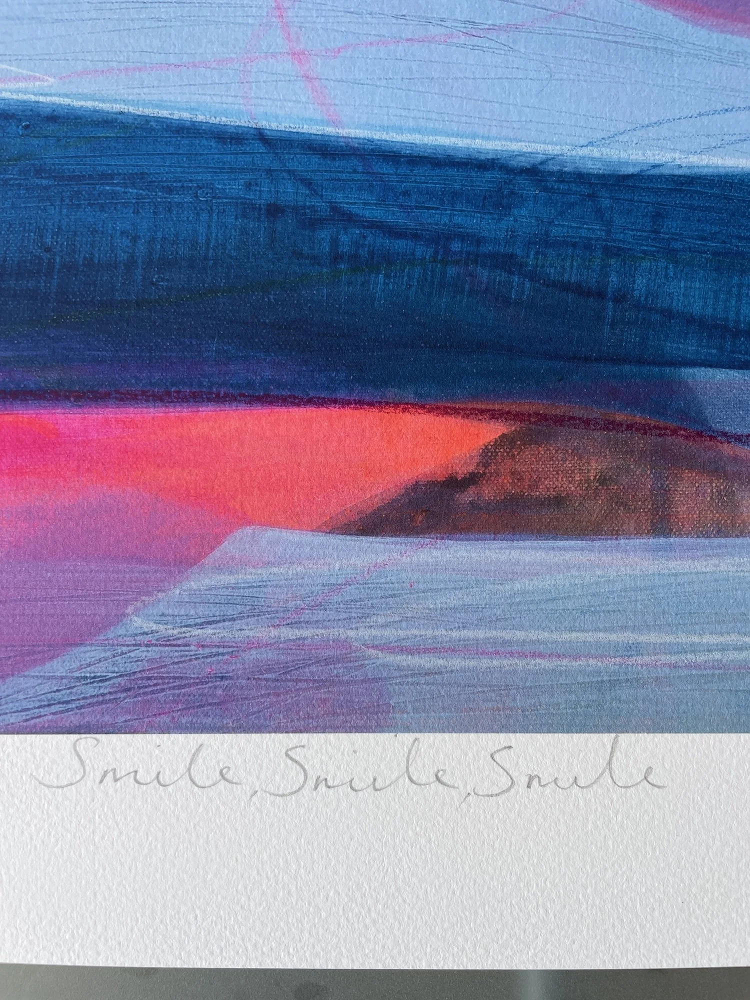 Smile Smile Smile limited edition print by Faye Bridgwater, contemporary landscape wall art