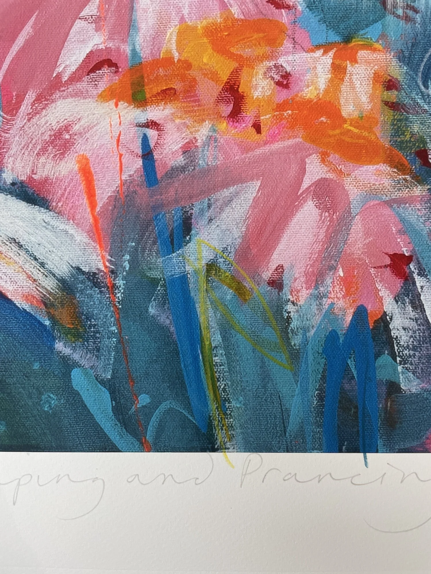 Leaping and Pracing limited edition print by Faye Bridgwater, wall art for interior design