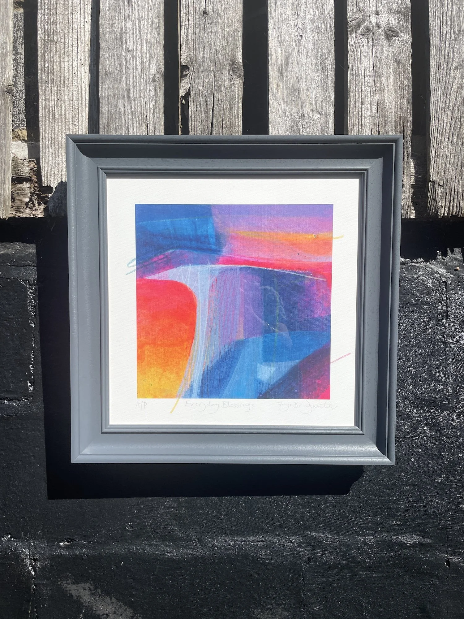 Everyday Blessings limited edition print by Faye Bridgwater, bringing a pop of colour to a living space