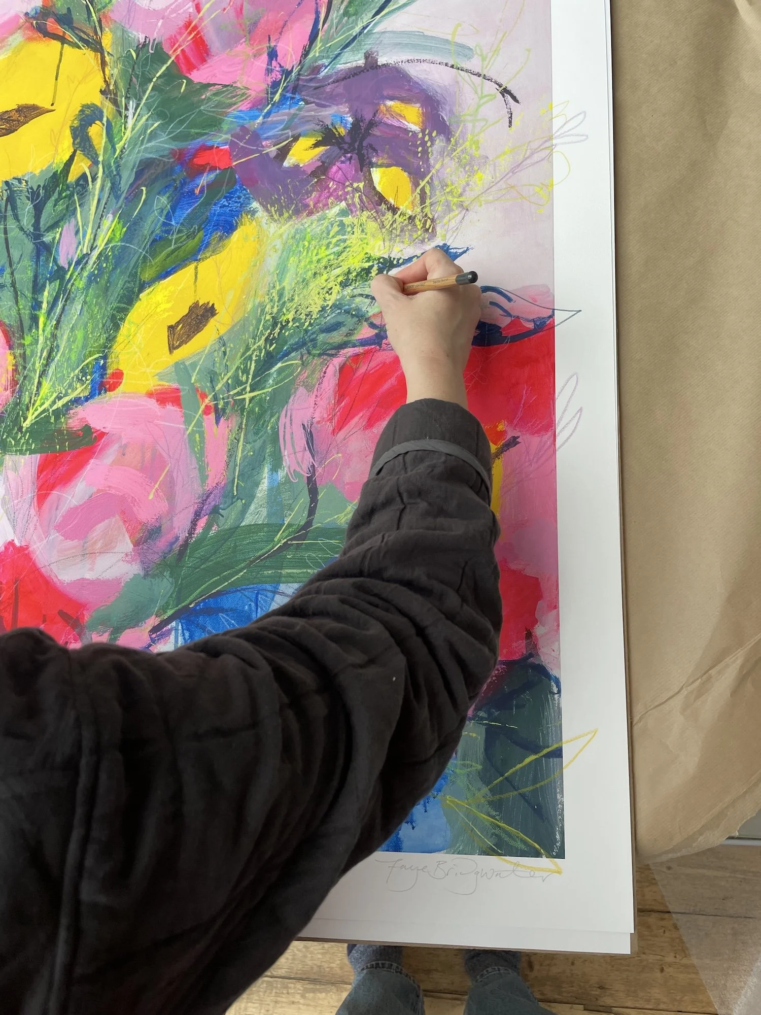 Big Blooms limited edition print by Faye Bridgwater, unique one of a kind