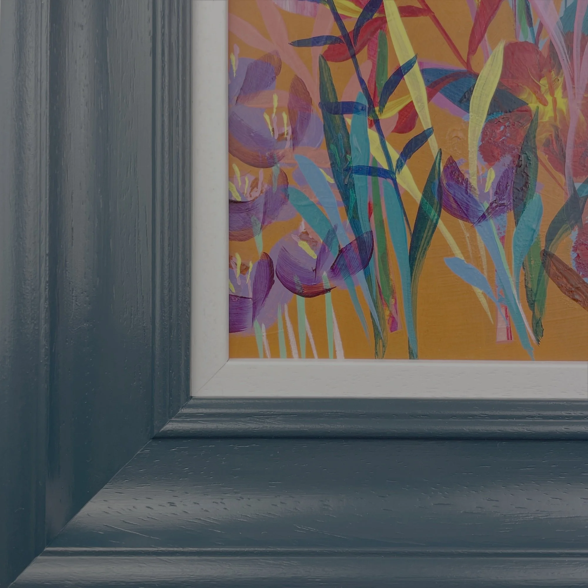 Layers of colour showing energy in this original art by Faye Bridgwater