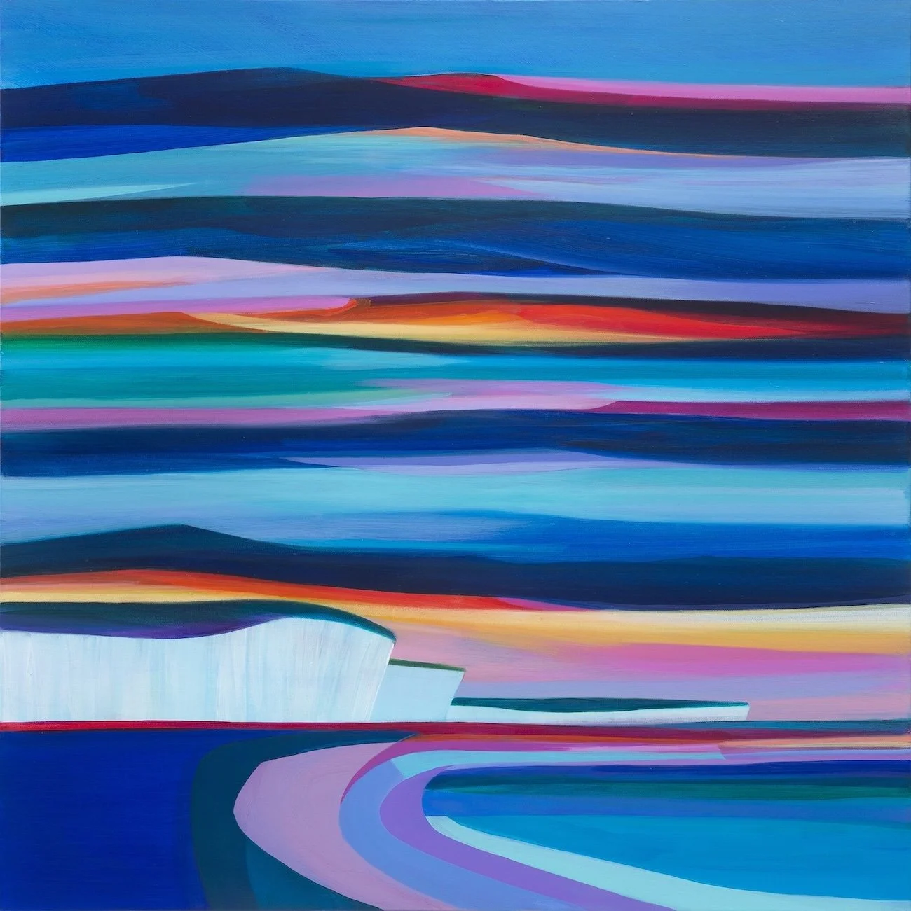 Abstract landscape limited edition print by Faye Bridgwater