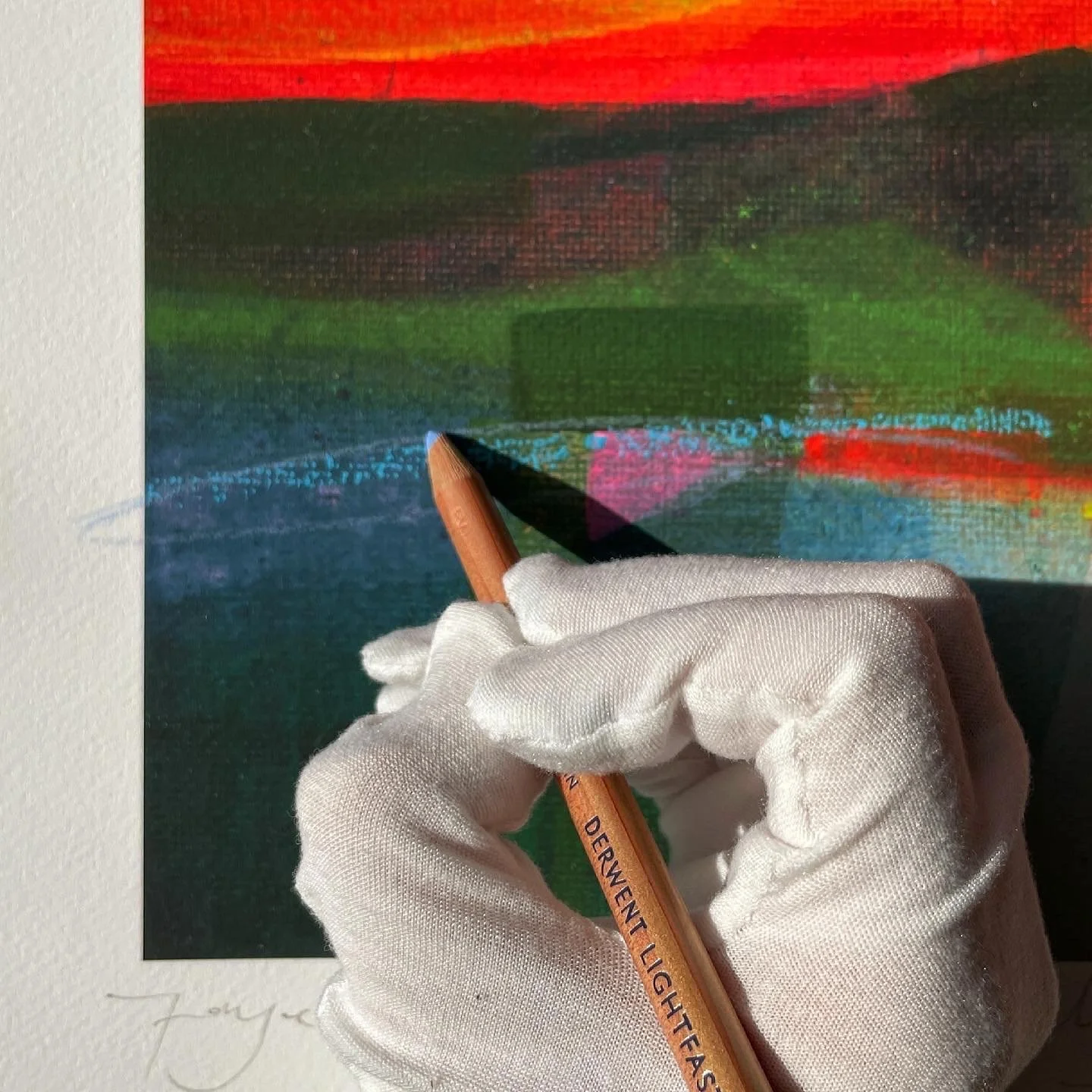 Limited edition print by British contemporary artist, Faye Bridgwater, signed, numbered and hand finished