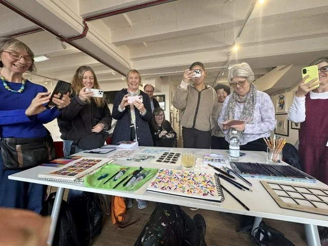 Enjoying the Floral Art Demonstration with Faye Bridgwater