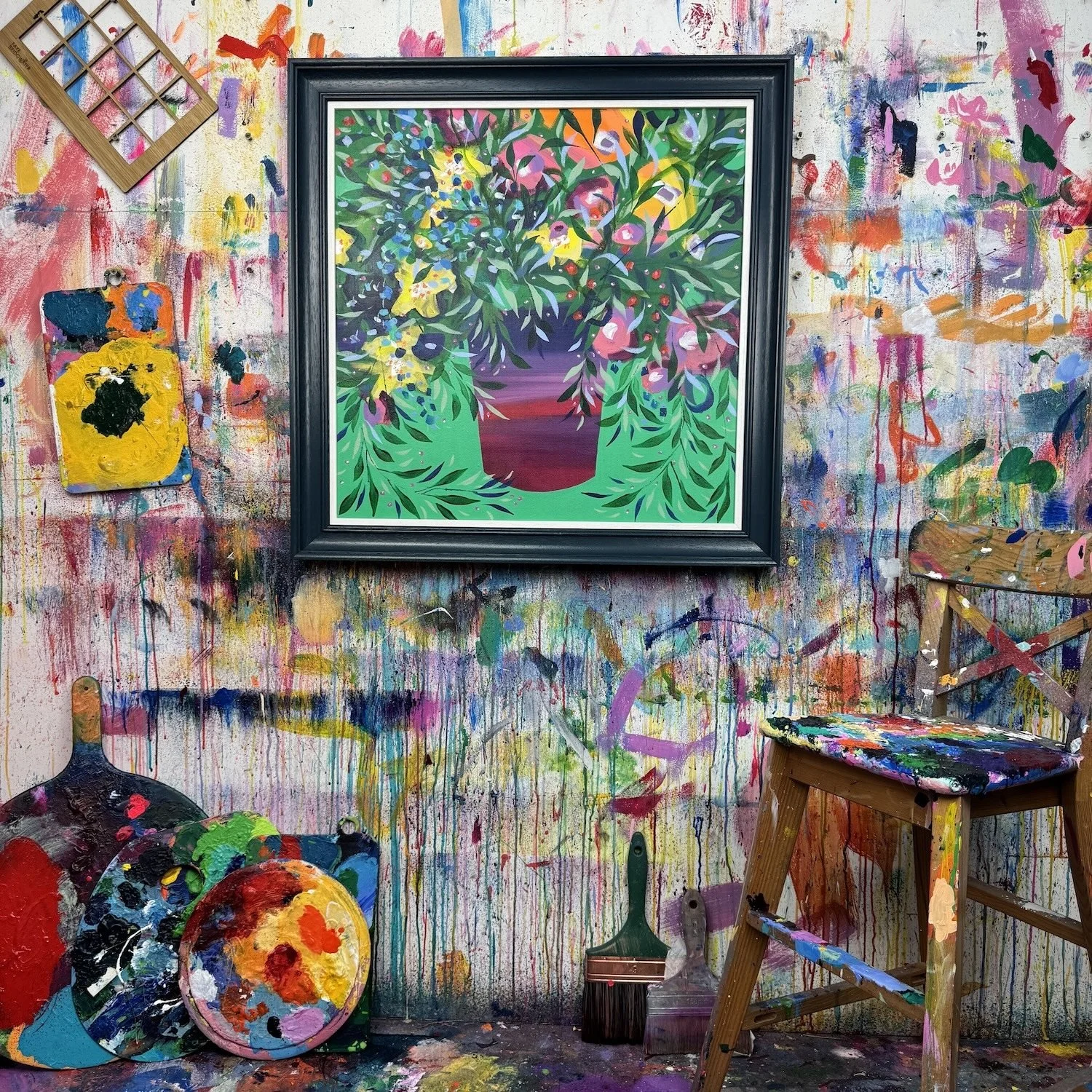 A bright floral called "Forevermore" by Brighton based artist Faye Bridgwater