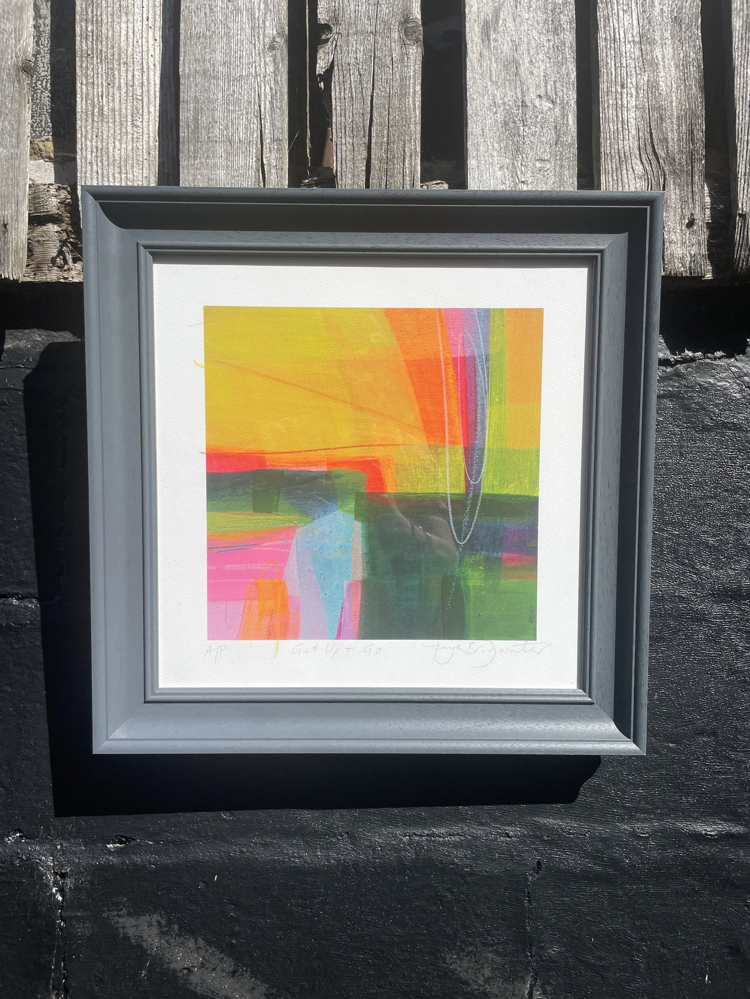 Get Up and Go limited edition print by Faye Bridgwater, bright and bold artwork