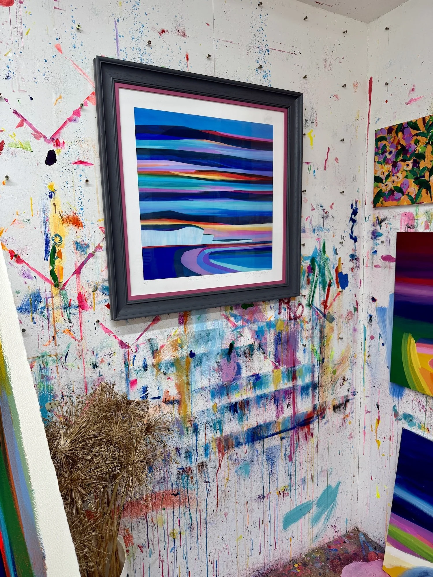 Stand Tall Together limited edition print by Faye Bridgwater, bright artwork to lift a living space