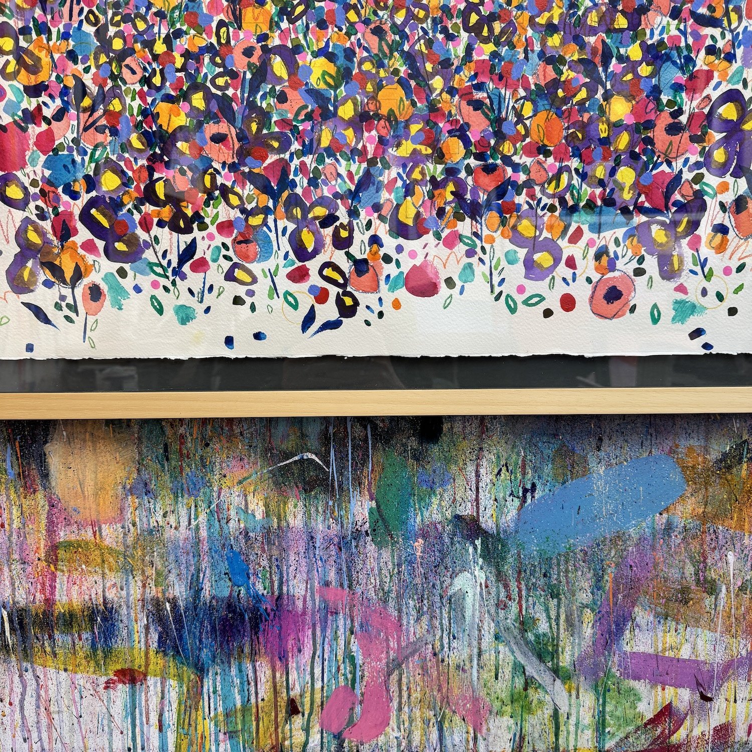 Colourful floral artwork with small blooms and vibrant detail