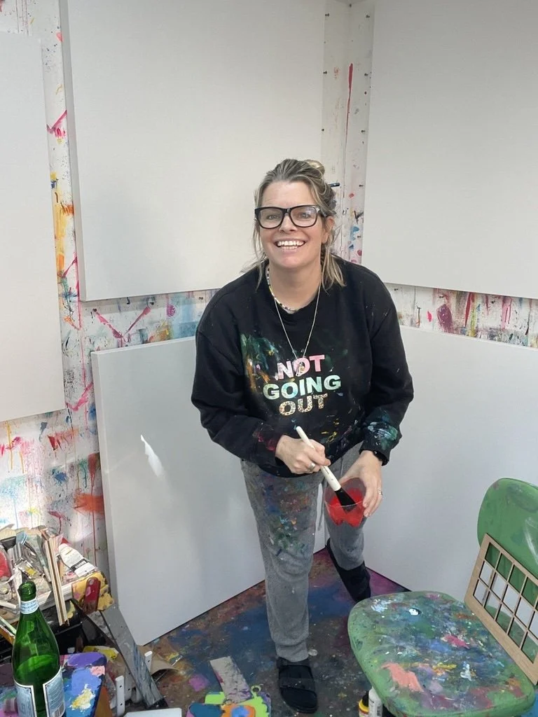 Faye Bridgwater preparing for her exhibition at the Saatchi Gallery