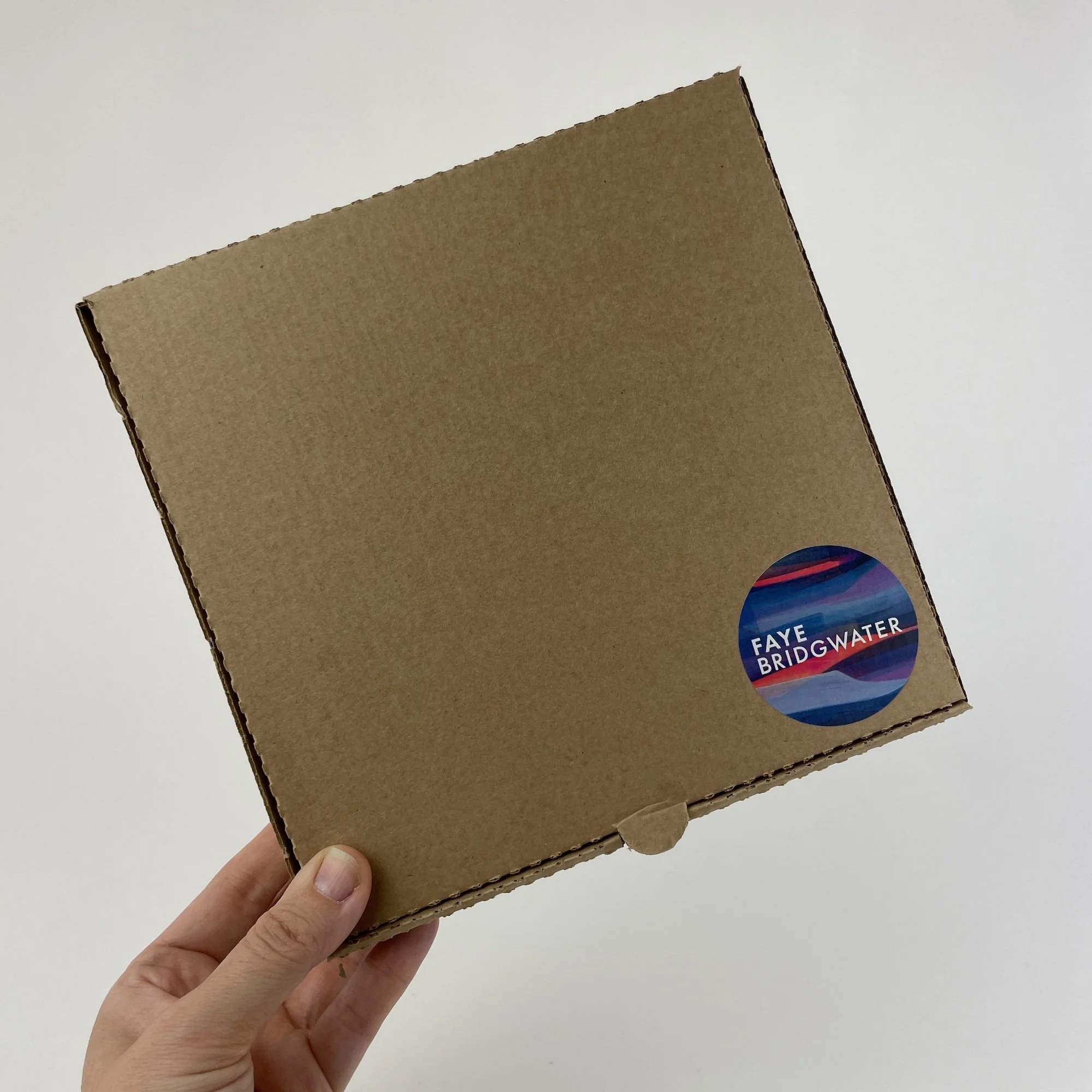 Box containing Faye Bridgwater fine art greetings card