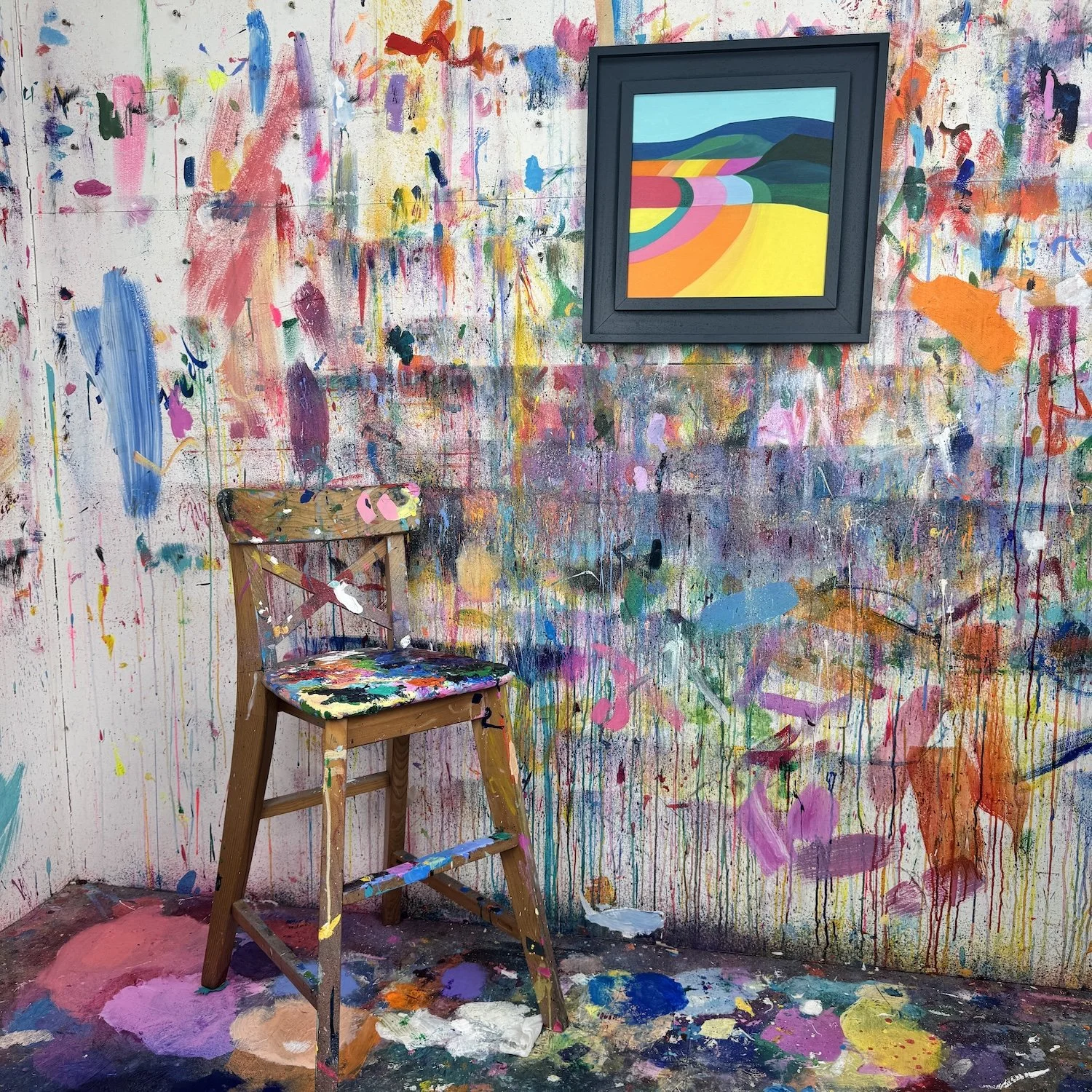 Statement landscape painting to brighten a modern interior
