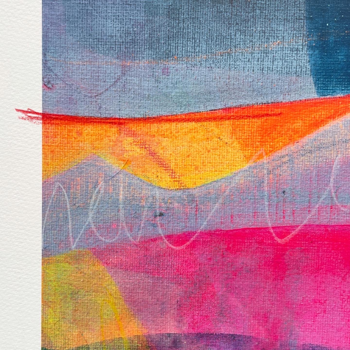 That Feeling of Play limited edition print by Faye Bridgwater, close up detail of a bold expressive landscape