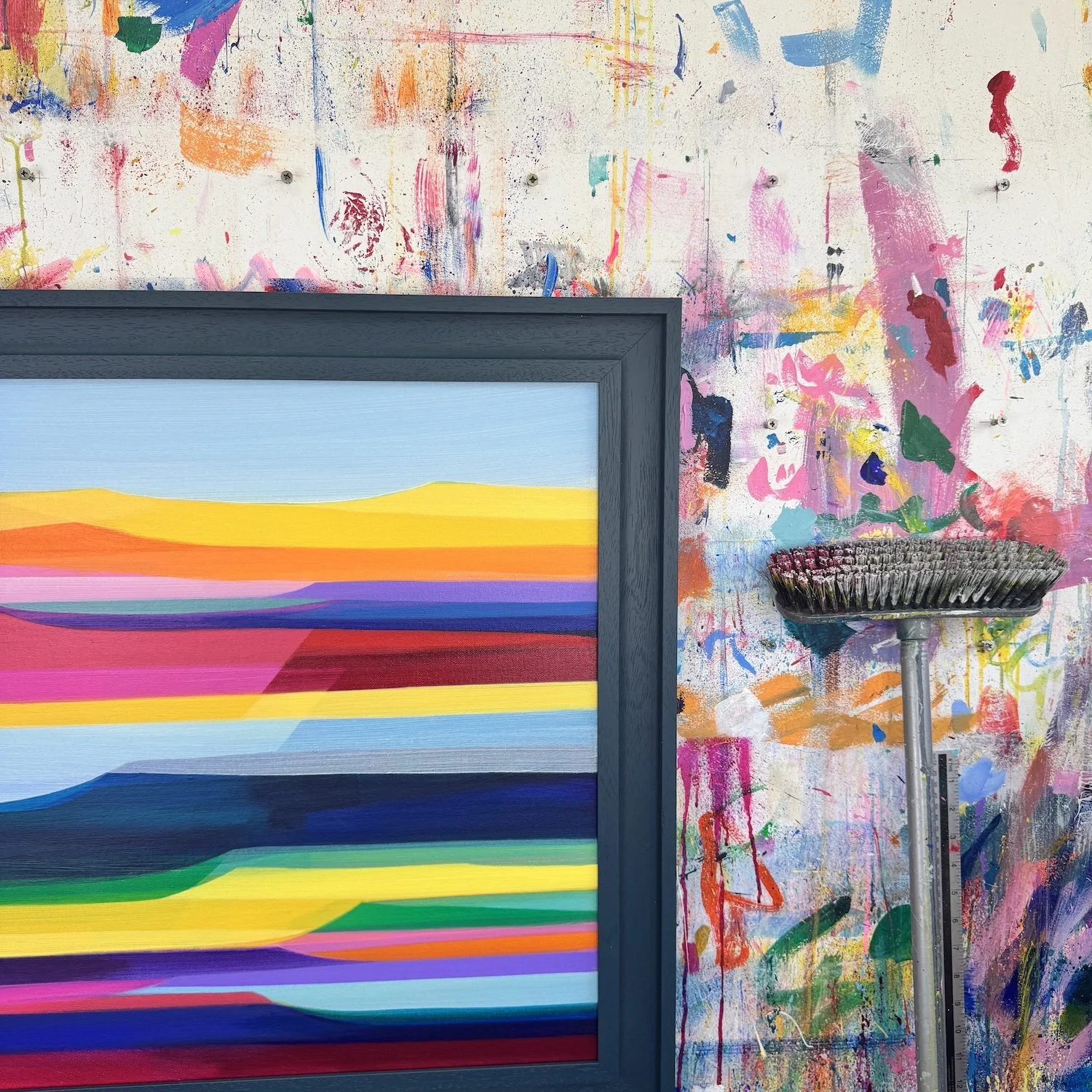Statement landscape painting for modern interior wall