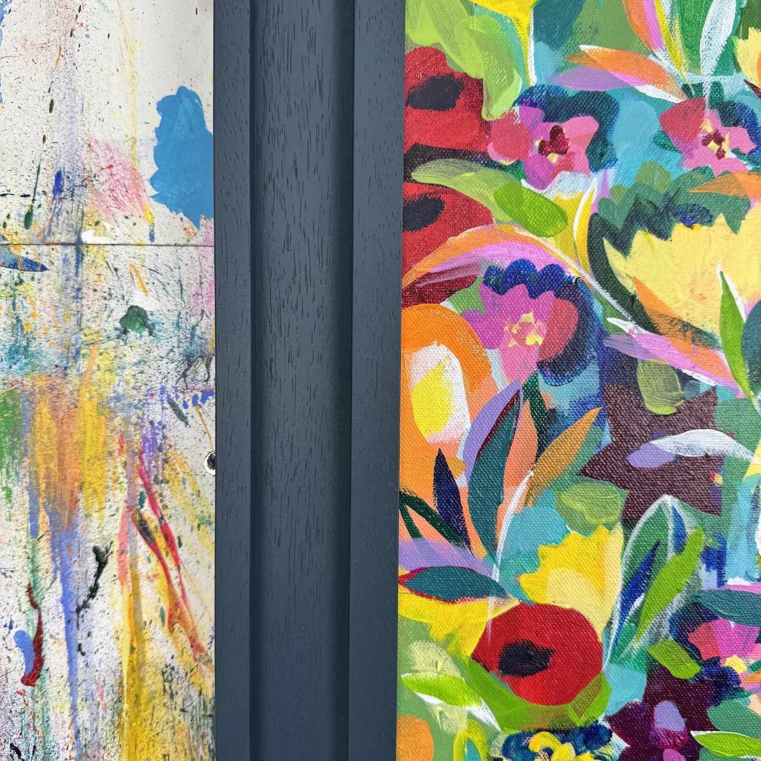Close-up of Faye Bridgwater's joyful floral