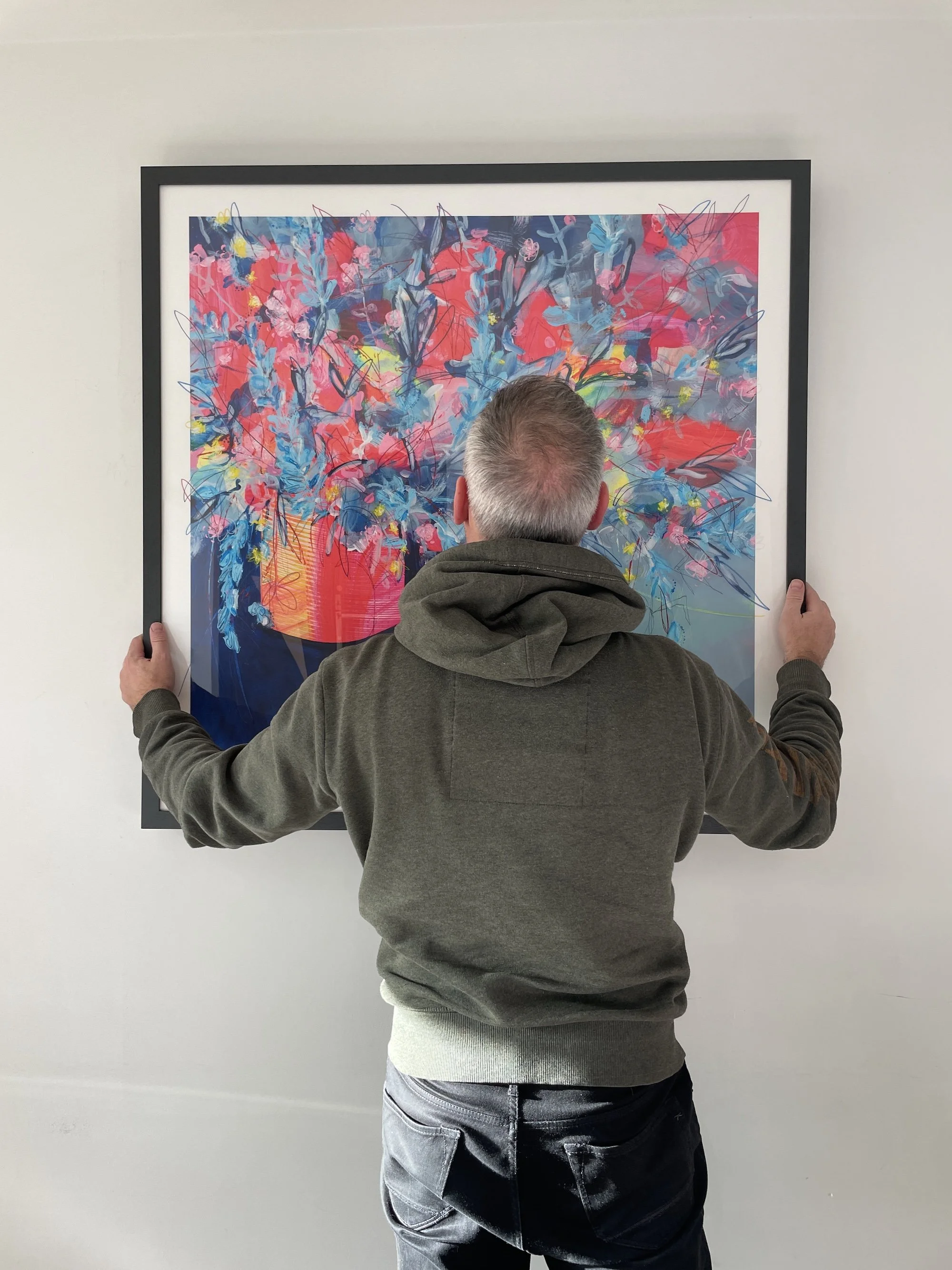 Large contemporary wall art "Triumph & Celebration” transforming a living space