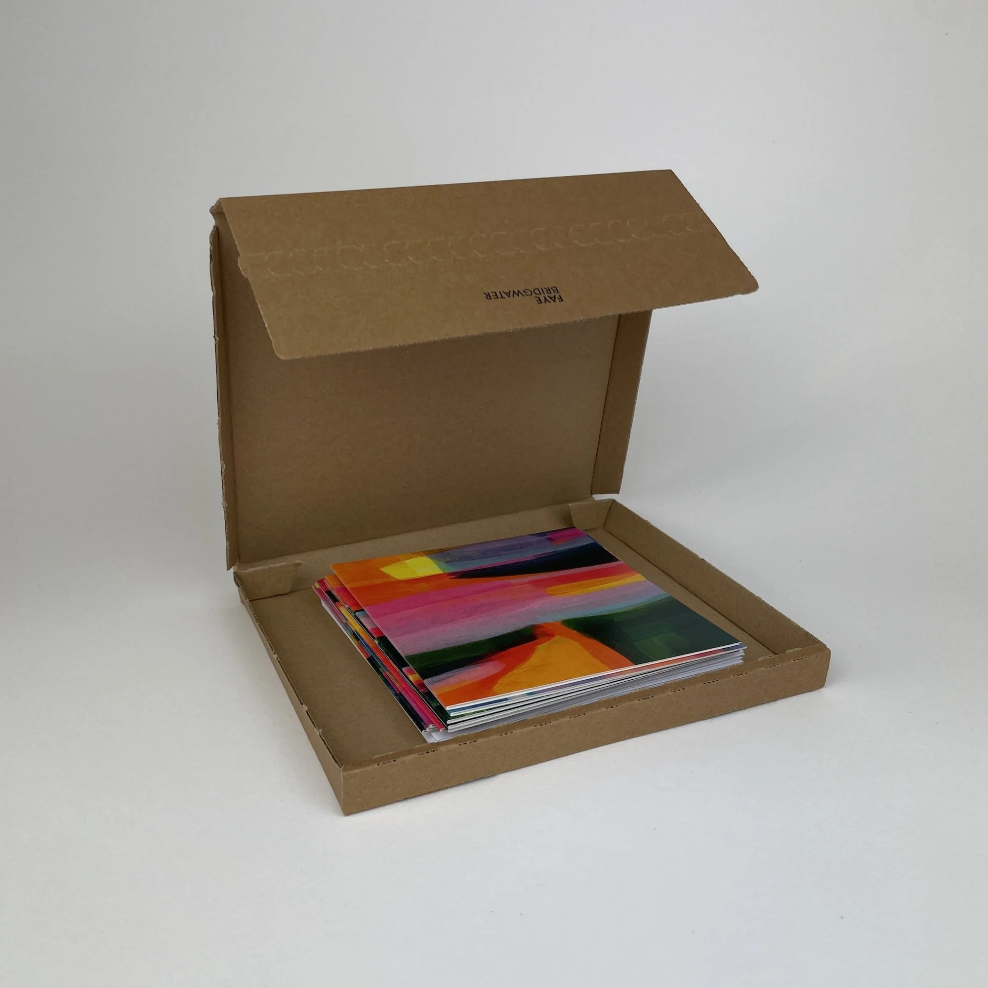 Contemporary landscape greeting card for art lovers, featuring bold painted scenery