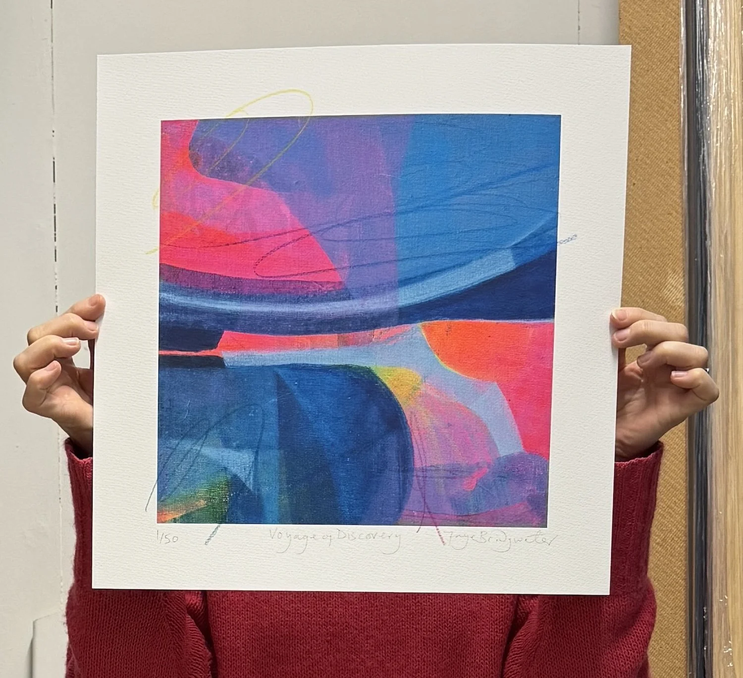 Contemporary landscape print “The Voyage of Discovery” by Faye Bridgwater, rich in colour and atmosphere