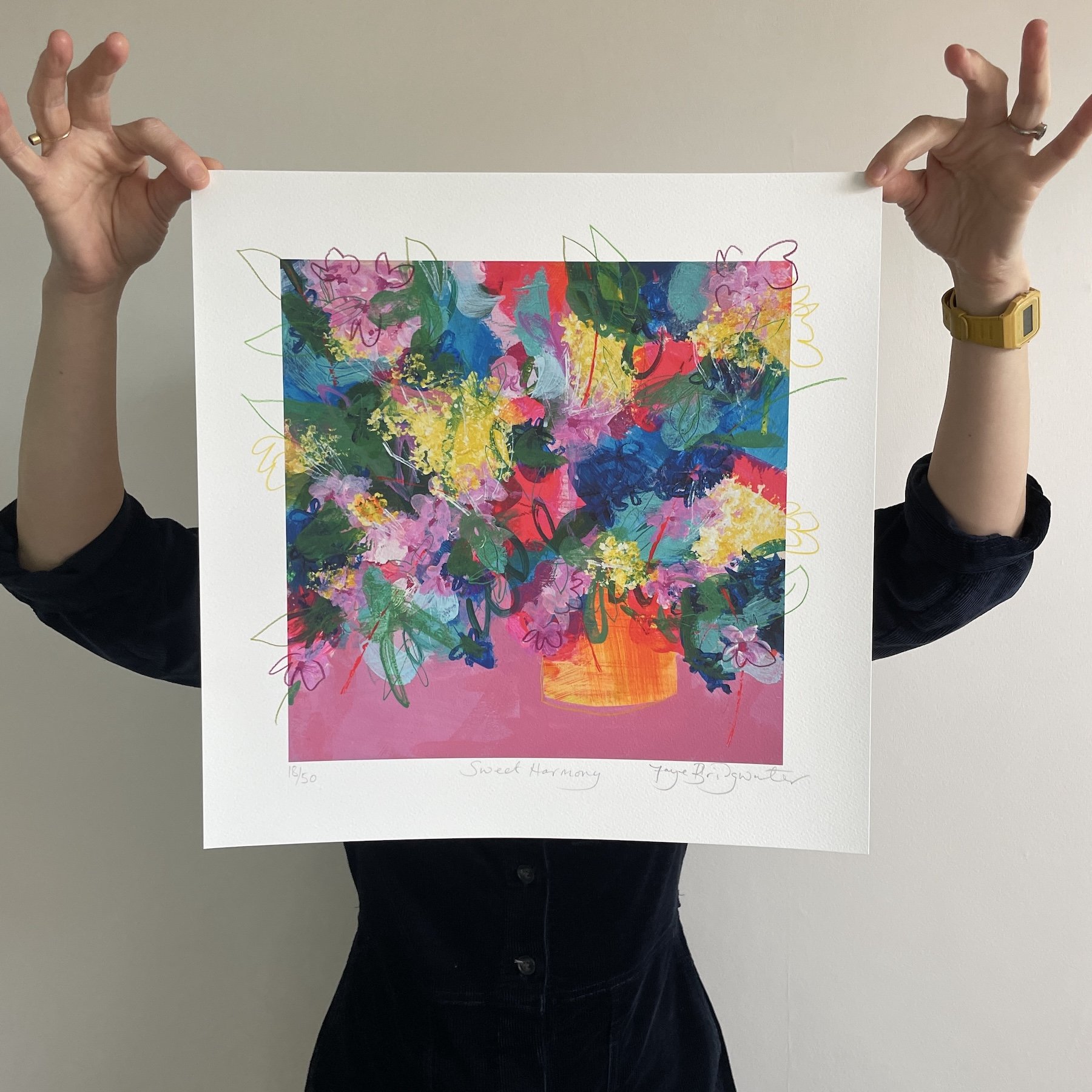 Sweet Harmony limited edition print by Faye Bridgwater, bold, vibrant and uplifting wall art