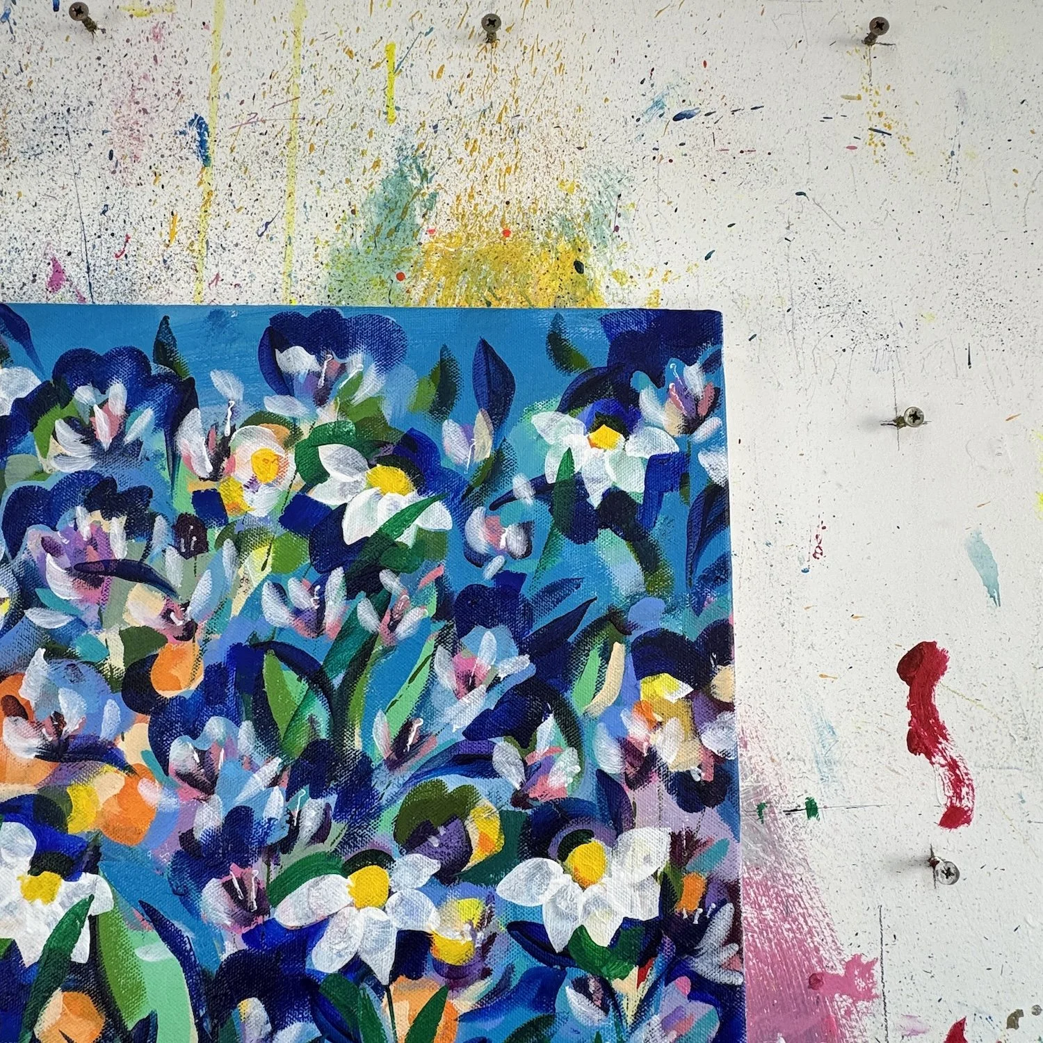 Floral painting by contemporary British artist Faye Bridgwater