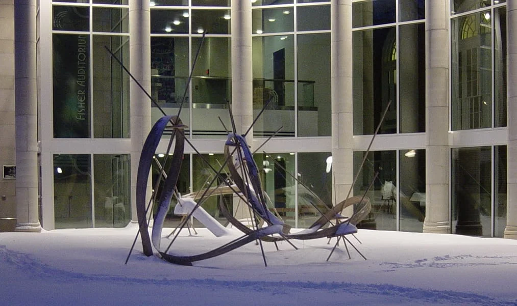 First Law of Sculptural Dynamics, 2011 installation at Indiana Univeristy of Pennsylvanis. Photo: Michael Hood.