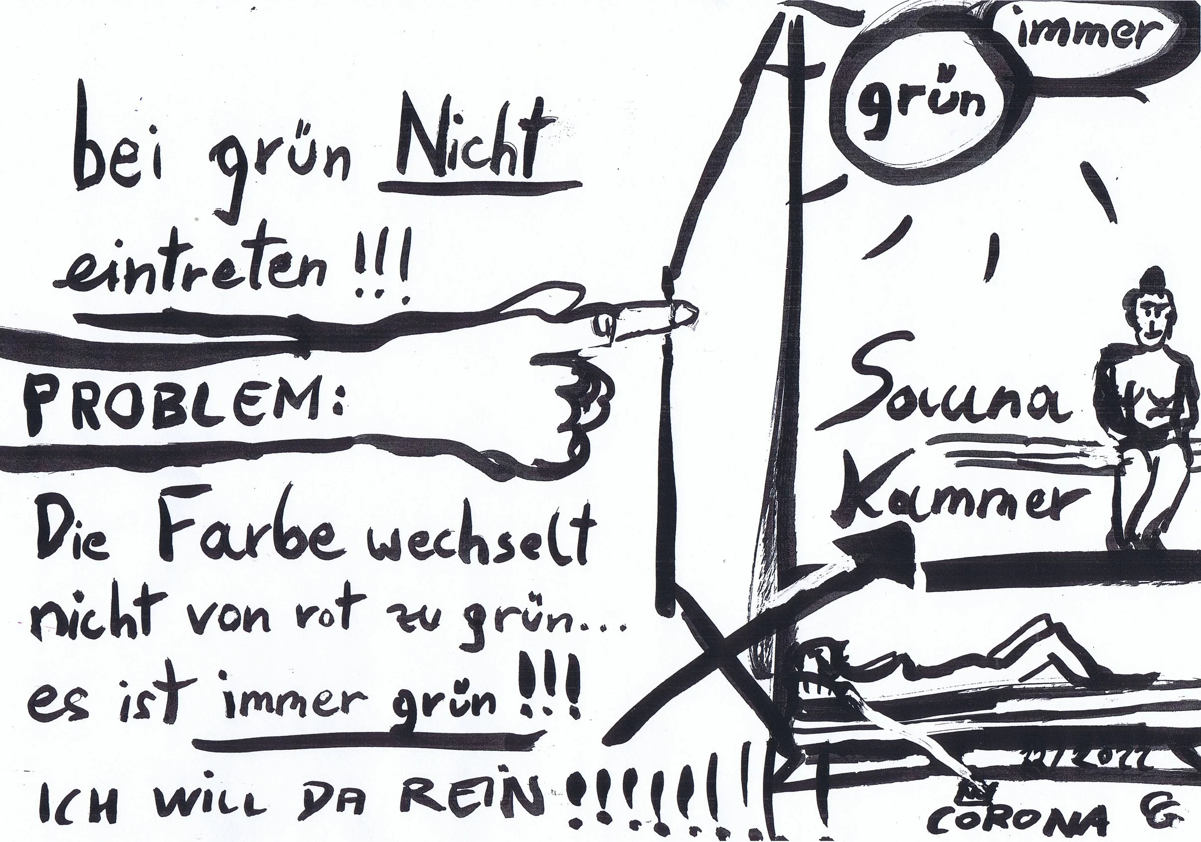 bei grün NICHT eintreten in Saunakammer Amalienbad  ©Corona Gsteu