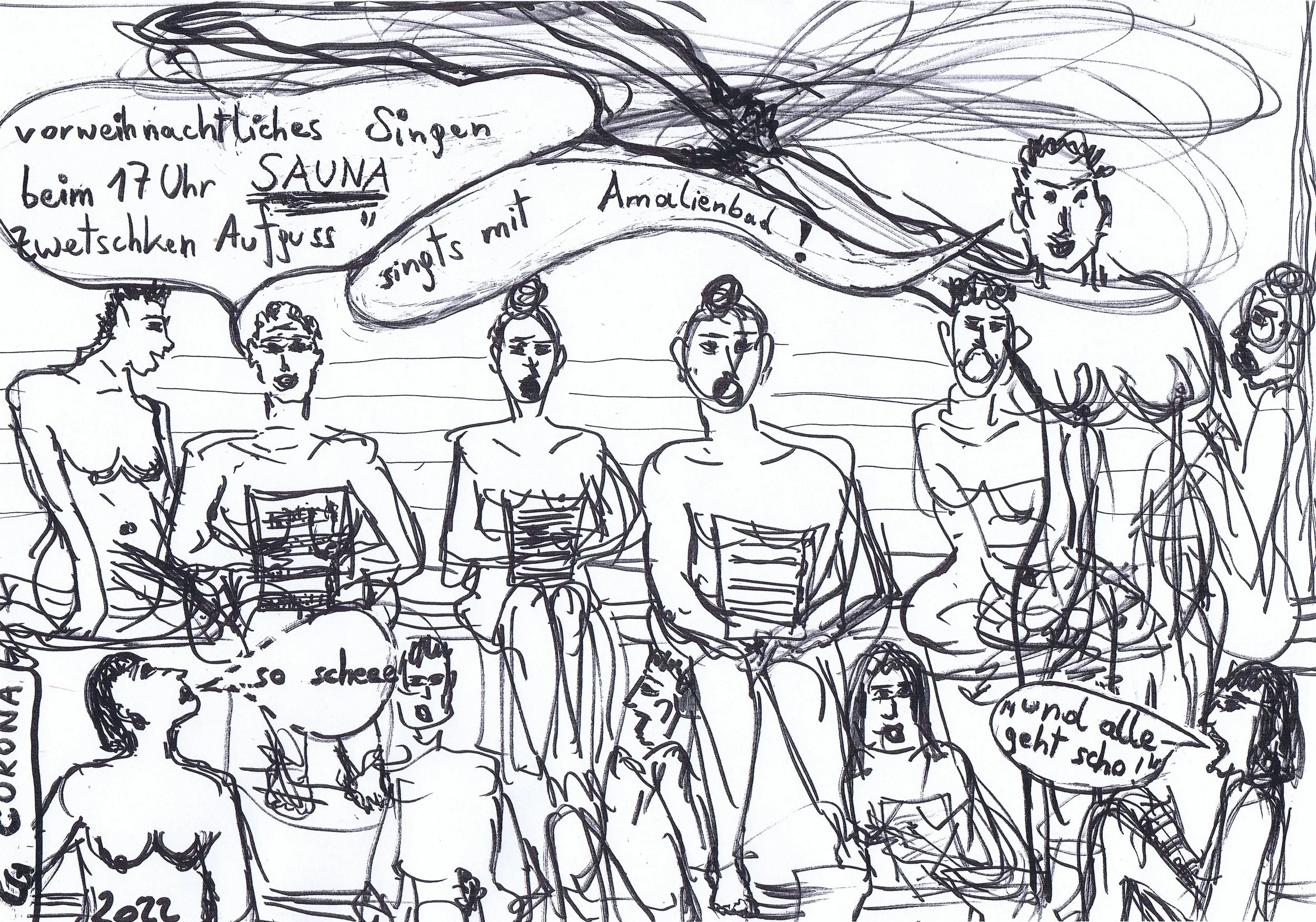 Singen in der Saunakammer im Amalienbad ©Corona Gsteu